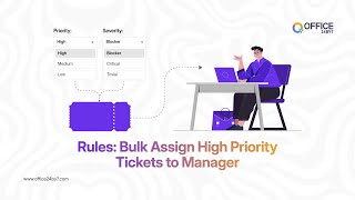 Bulk Assign High Priority Tickets to Managers Using Rules | Ticket Management Software | Office24by7