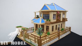 How to make a handmade MODEL house from bamboo sticks | DIY Model