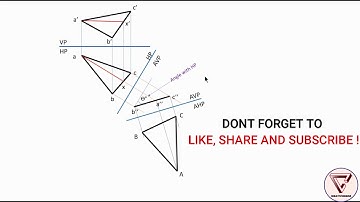 4. 06 Descriptive Geometry || TRUE SHAPE & ANGLE WITH HP.