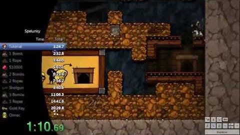 Spelunky Tutorial% 1:23.957 Speedrun