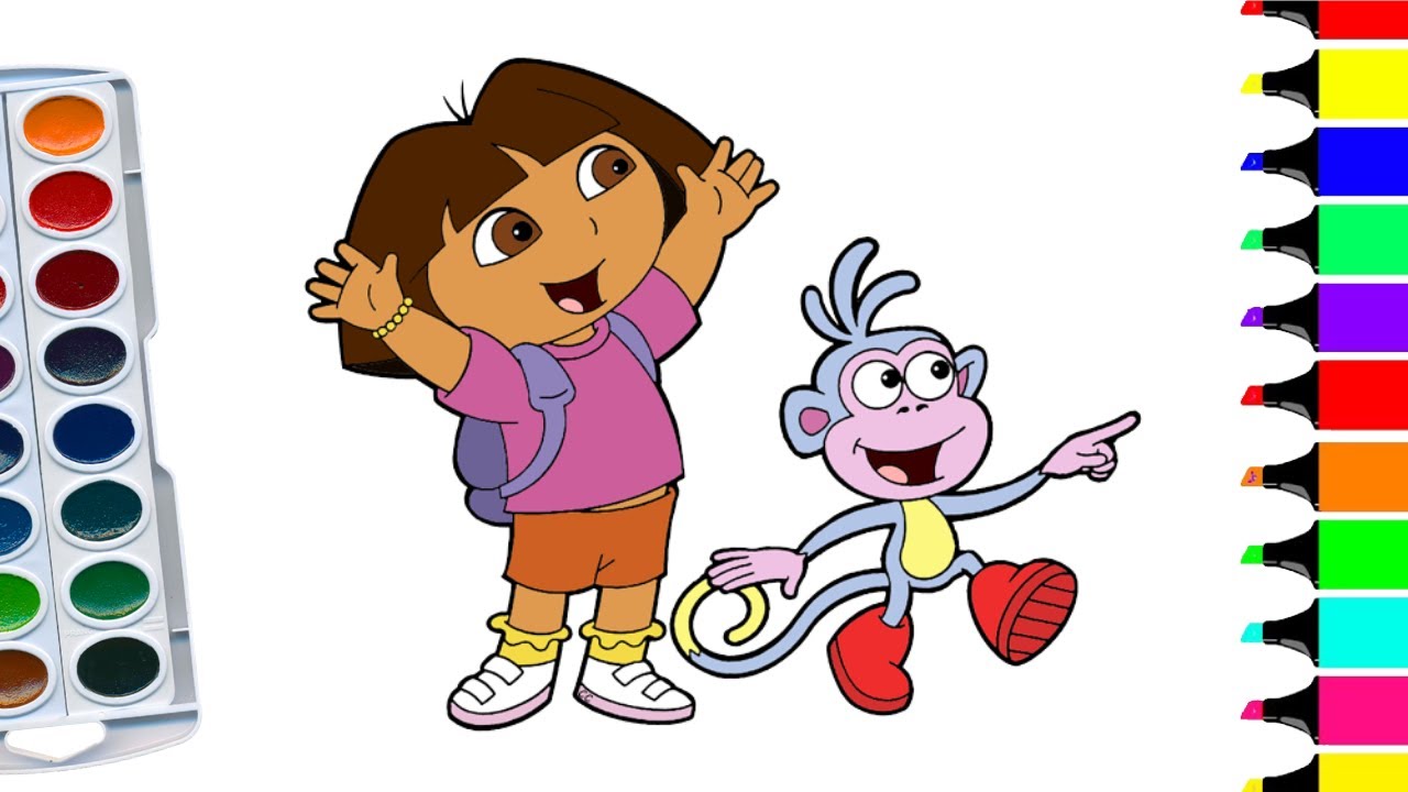 Dora the Explorer Coloring Book | Dora and Boots | Color with Markers |  Colouring - YouTube