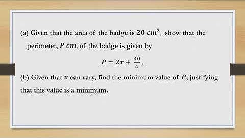Additional Mathematics G10 and G11 Application of Differentiation Maximum and minimum problems