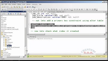 introduction to sql server 2008 - create index using t-sql