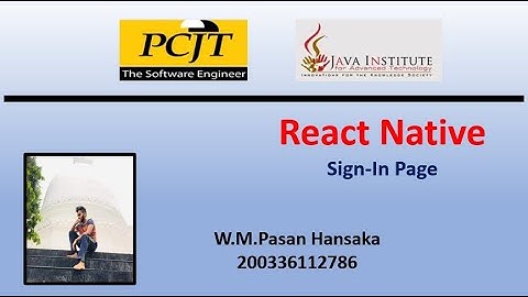 Sign-In Page | React Native | Java Institute
