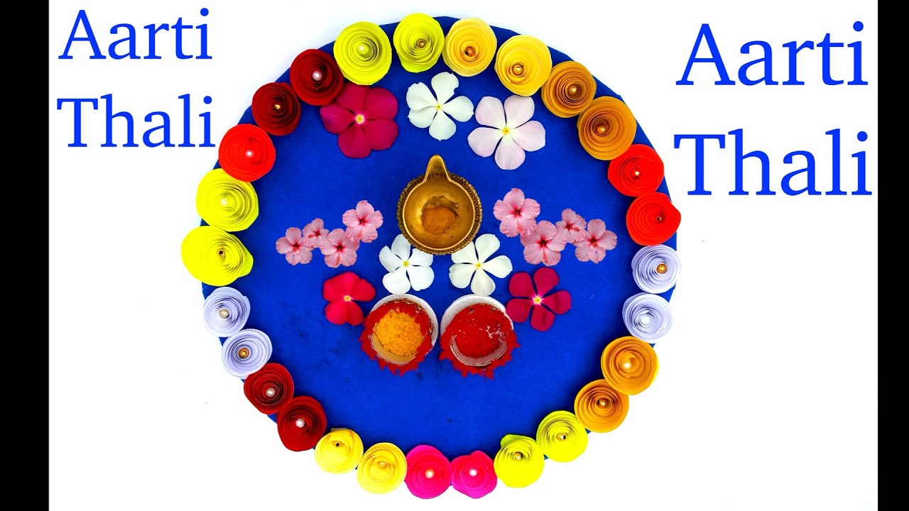 Simple Aarti Thali Decoration Ideas aarti Thali Decoration aarti Thali navratri-thali-decoration-idea-thali-decoration-idea-aarti-thali