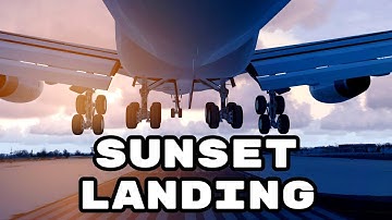 Prepar3D V4 | Sunset Landing at JustSim Luxembourg-Findel | PMDG 747 | Track IR