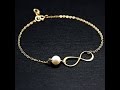 Gear best  stylish chic faux pearl lucky eight bracelet for women