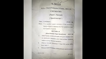 msc chemistry question paper (spectroscopy).. #hnb #hnbgu #sdsuv #spectroscopy #science #shorts