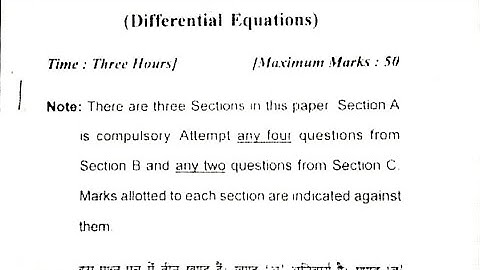 🔥 Differential Equation | Examination Paper-2nd | B.sc 2nd year | #kumaununiversitynotes.