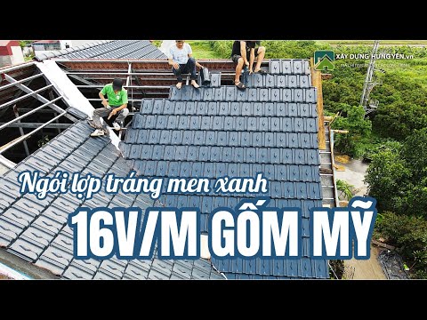 Ngói Lợp 16v/m Gốm Mỹ Tráng Men Xanh Tại Công Trình | Gạch Ngói Gốm Mỹ