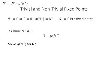 Mathematical Biology Fixed points Single Populations, Discrete Time