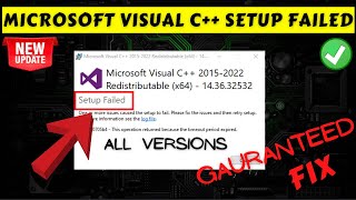 Microsoft Visual C   setup failed fix