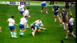 Italy v Scotland rugby. All tries scored.