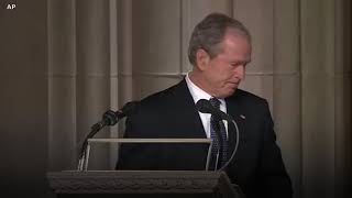 Джордж Буш говорит об отце со слезами на глазах