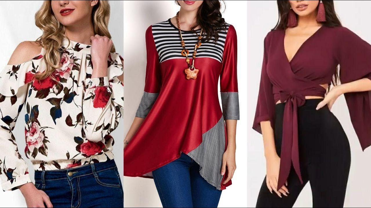 Blusa de moda para mujer asimétrica y con detalles de encaje