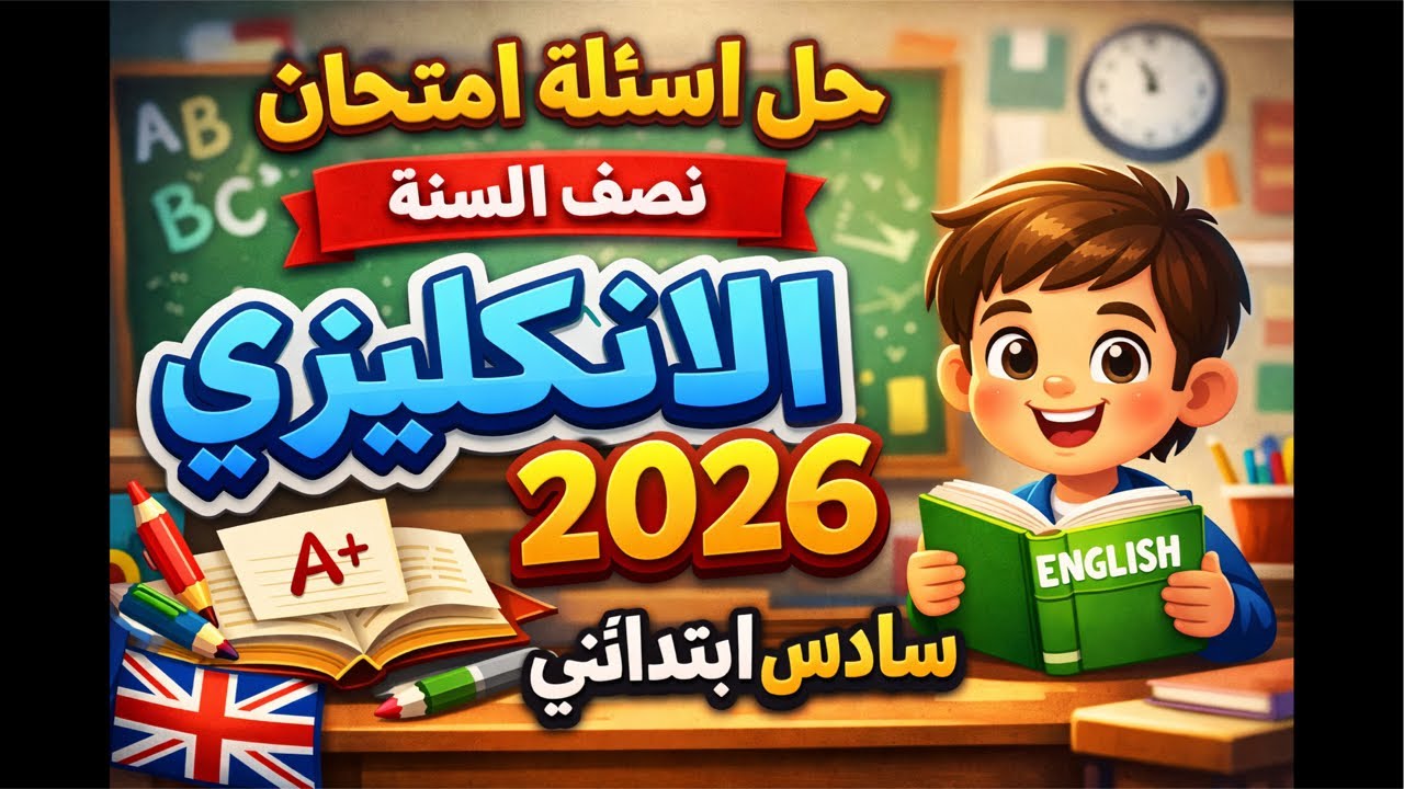 بث مباشر: حل نموذج اسئلة نصف السنة 2026 | انكليزي سادس ابتدائي 