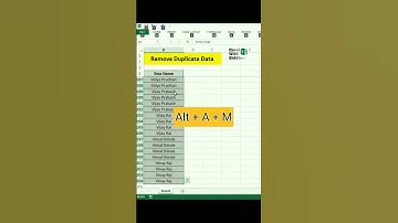 Remove Duplicate Data Using shortcut Key in Excel | Excel Tips and Tricks |