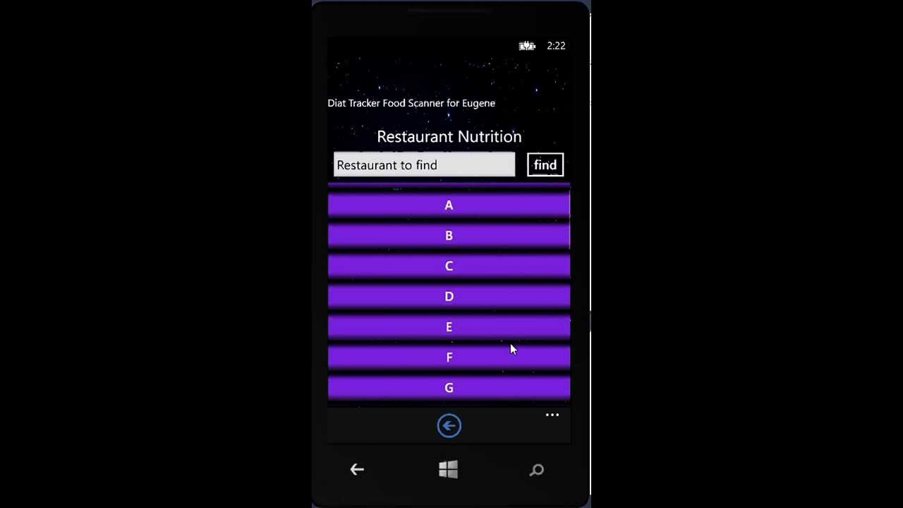 windows phone weight tracker
