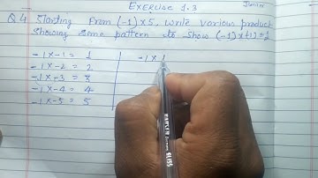Class 7 - Exercise 1.3 - Q 4 | Starting from (-1) x 5 write various products showing some pattern