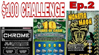 $100 CHALLENGE Ep.2😱$1,000,000 or BUST