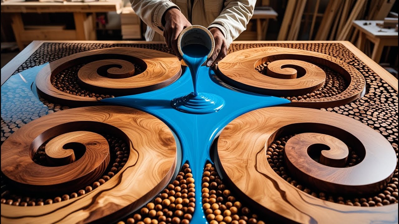 An Artistic Table Made From Epoxy and Tree Branch Scraps – You Won’t Believe the Result!