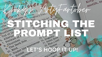 Kooky’s ArtyFartober - STITCHING THE PROMPT LIST PLAN