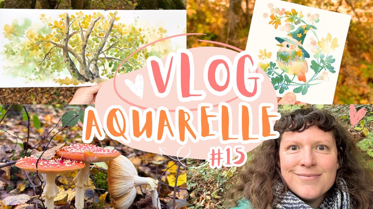 Vlog aquarelle : savourer l'automne, peinture dans la forêt & préparation d'un marché de créatrices