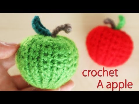編み質感がある青リンゴ・デザインかわいい編み小物・DIY手編み