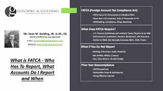 2024 FATCA For Individuals (Foreign Account Tax Compliance Act): Golding & Golding (Board-Certified) by Golding & Golding International Tax Lawyers 315 views 3 months ago 9 minutes, 5 seconds
