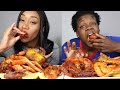 EXPOSING OUR SECRET LOVE! GIANT SPICY SEAFOOD BOIL WITH CUZZOAB!! CRAB LEGS CRAWFISH, SHRIMP, CORN