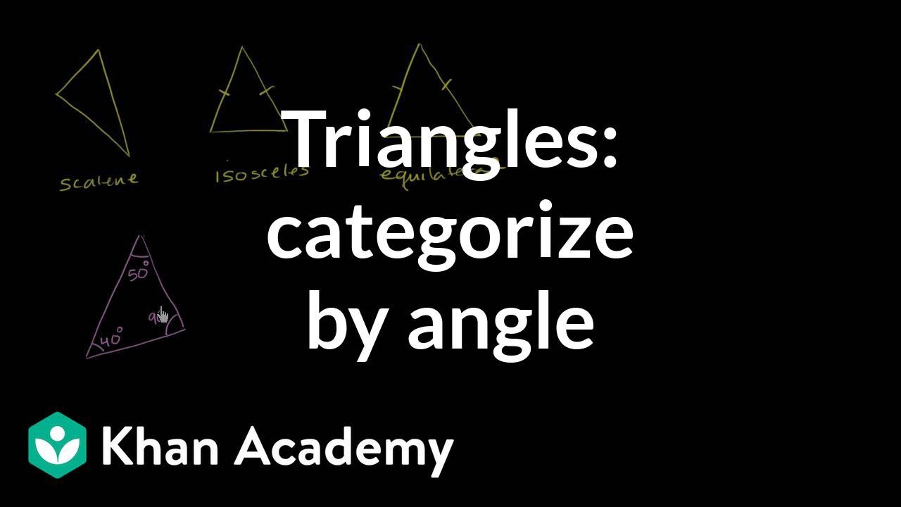 Classifying Triangles By Angles Video Khan Academy