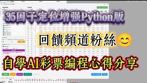 35因子定位Python版，回馈频道粉丝，AI玩彩编程个人心得分享