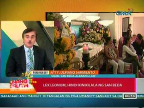UB: Panayam kay San Beda-Alabang Law Dean Atty. Ulpiano Sarmiento