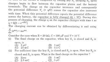 A Circuit consisting of a capacitor C , a resistor of resistance R and an ideal battery of emf V, as