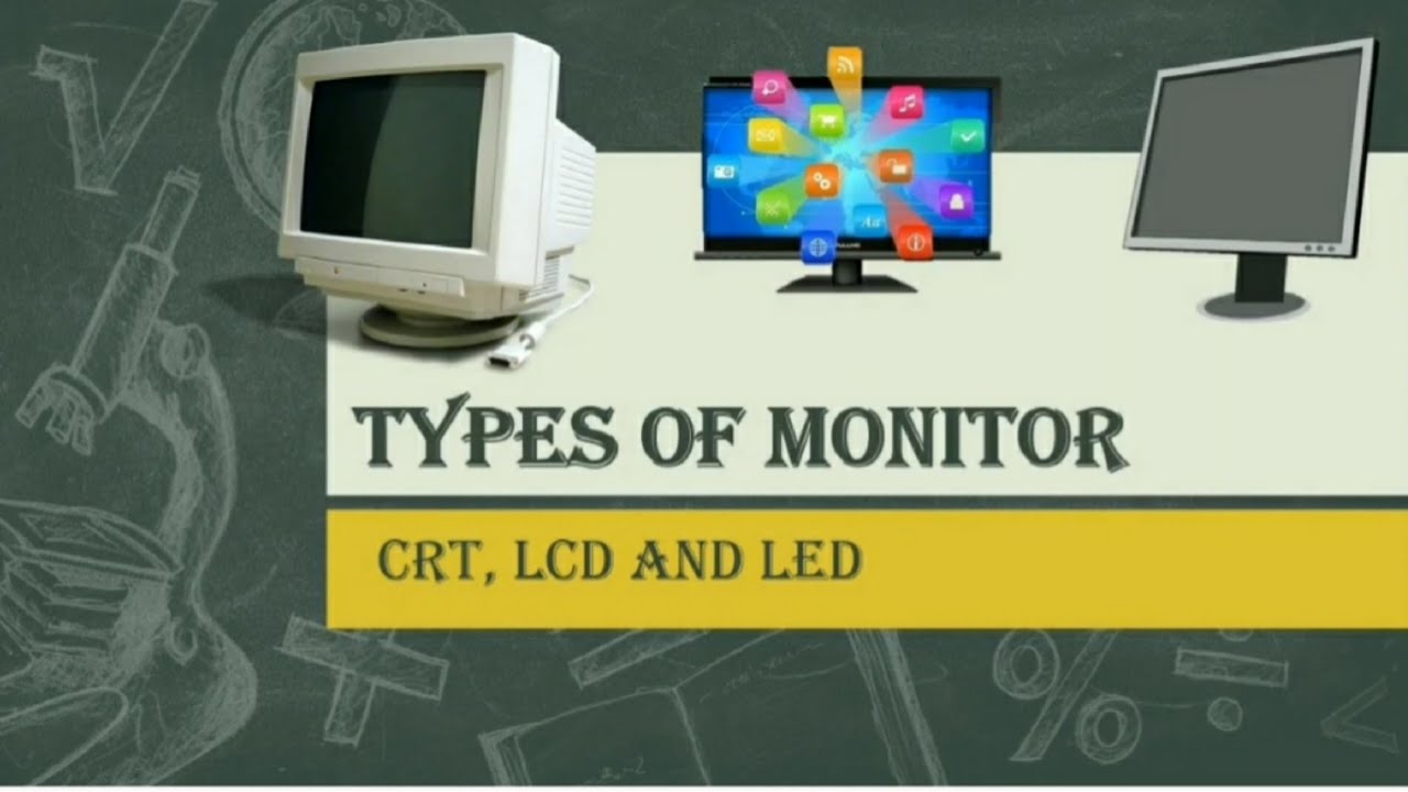 TYPES OF COMPUTER MONITOR, CRT, LCD, LED MONITORS