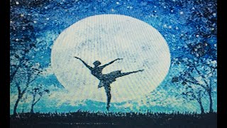 Aluminum painting technique / How to draw a dancing girl under moonlight