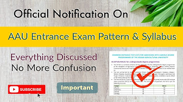 AAU Official Notification on Exam Pattern & Syllabus for All Courses | Complete Discussion