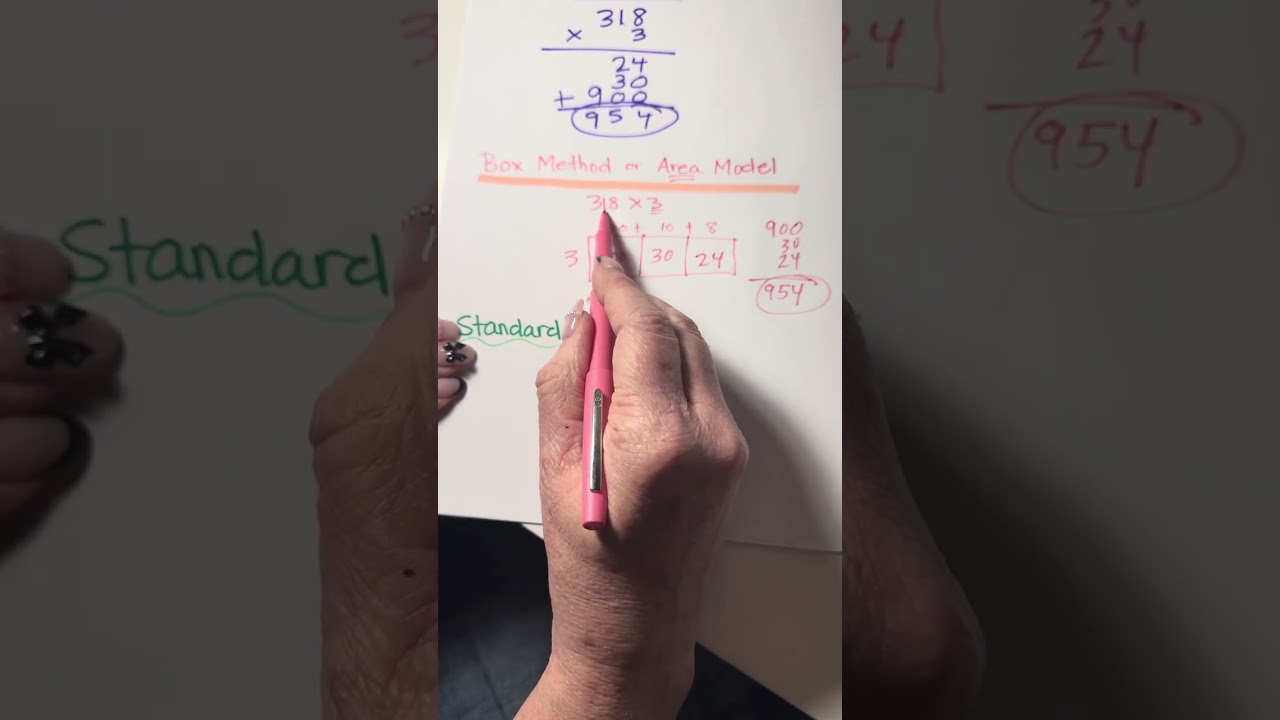Multi Digit Multiplication (3 Methods): Partial Product, Area Model, Standard Algorithm