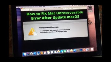 Mac Unrecoverable error after update