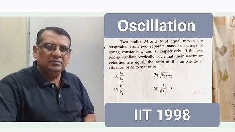 Two bodies M and N of equal masses are suspended from two separate massless spring of spring