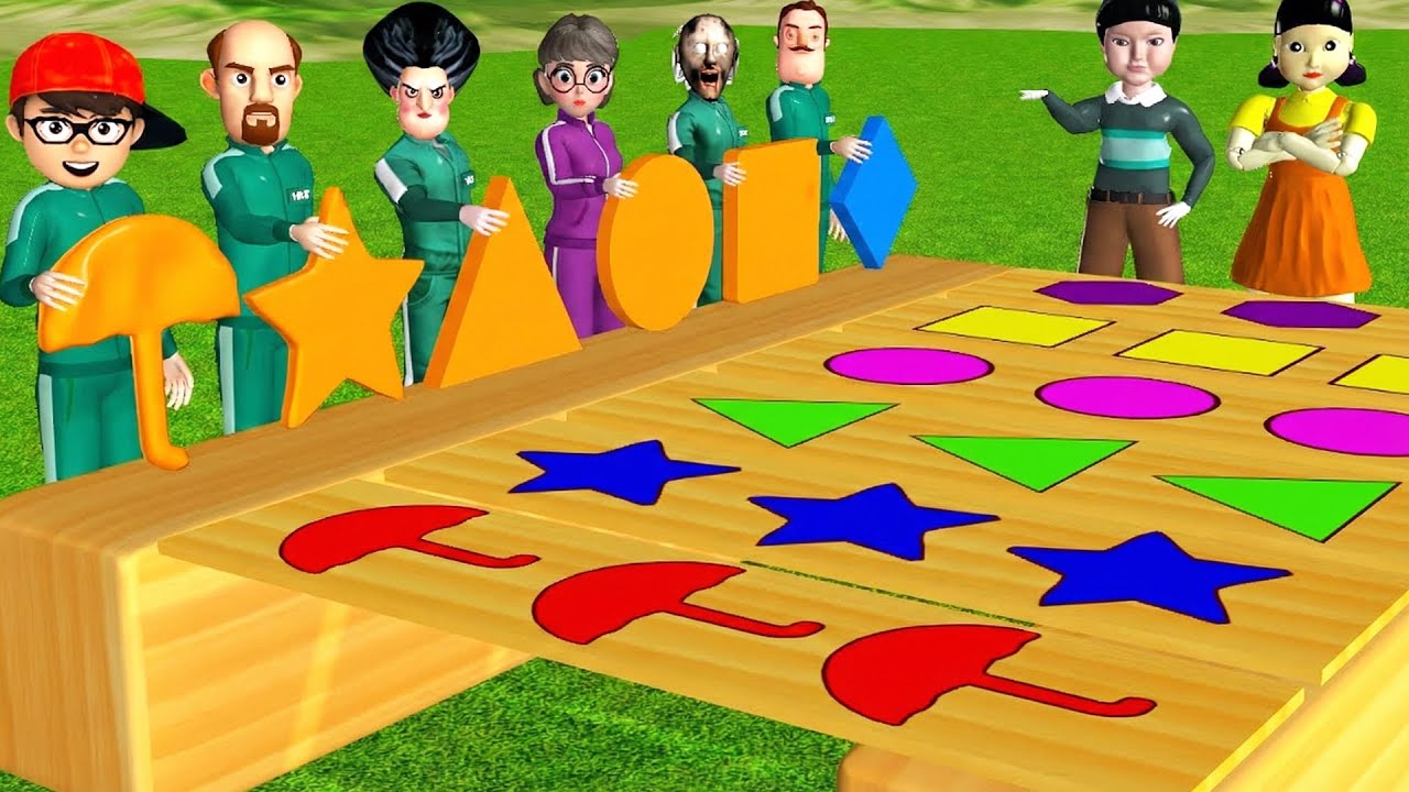 Scary Teacher 3D vs Squid Game Put in Key Dalgona Candy Shapes Challenge Level Max Who's Boss