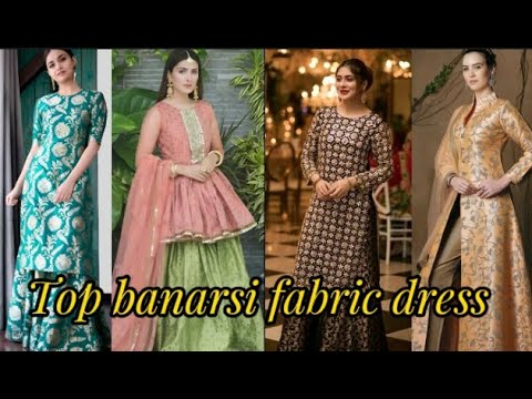 Beautiful Banarasi Silk Anarkali gown with net dupatta. | Suits for women,  Western dresses, Party suits