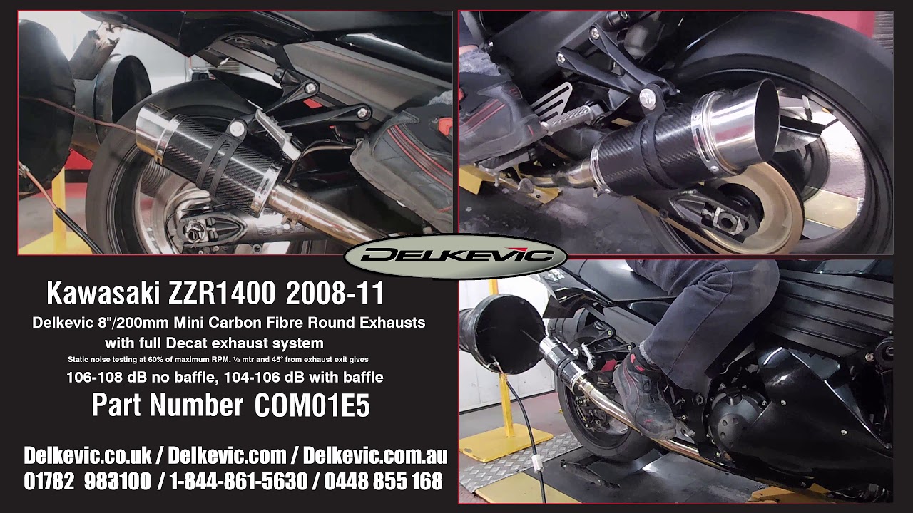 Delkevic Exhaust Muffler Carbon Short Round sound Kawasaki ZZR1400 Delkevic Exhaust Muffler Carbon Short Round sound Kawasaki ZZR1400