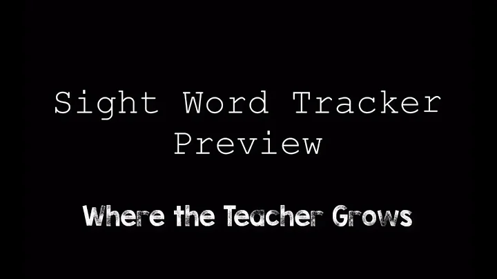 Sight Word Tracker Preview