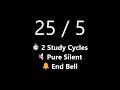 1 Hour Silent Pomodoro Timer - 2 Cycles of 25/5 (No Ticking, Dark Screen) | Mono Chrono