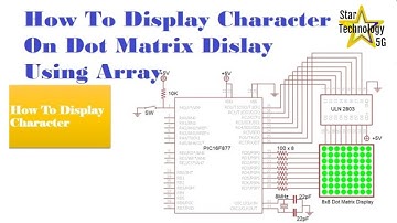 Microcontroller PIC16F877 Video-22 How To Display Character On Dot Matrix Using Array using MikroC