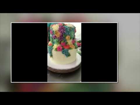 Polka Dot It Floral Icing Wedding Cake