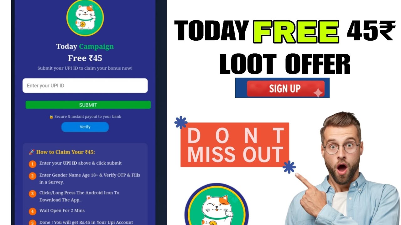 Today Offer Dhamka || Today loot Offer Free | Money Earning No Investment task 🎉