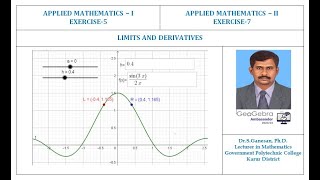 AM-1 Ex-5 & AM-2 Ex-7: Limits and Derivatives (Practical Exercise using GeoGebra Software)