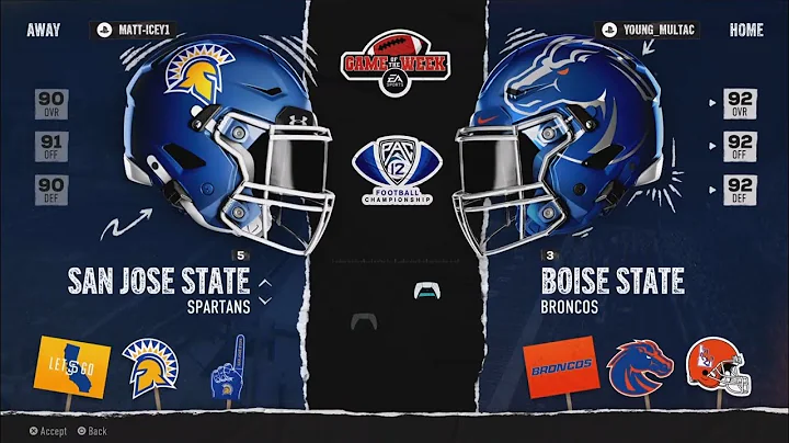 Boise State Dynasty Mode S7 Pac 12 Championship vs San Jose State In College Football 25.